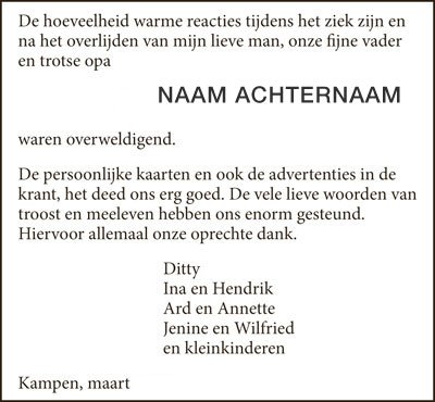 dankbetuiging-krant Dankbetuiging In de krant